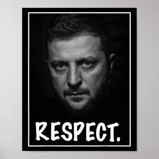 President Zelensky Portret Respect Ondersteuning O Poster (Voorkant)