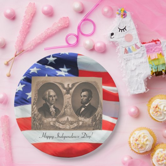 Presidenten Abraham Lincoln en George Washington Papieren Bordje (Feest)