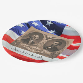 Presidenten Abraham Lincoln en George Washington Papieren Bordje
