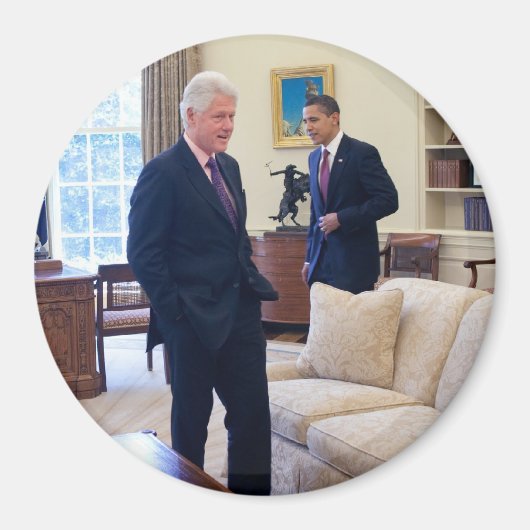Presidenten Barack Obama & Bill Clinton Magneet (Voorkant)
