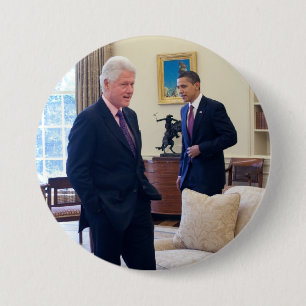 Presidenten Barack Obama & Bill Clinton Ronde Button 7,6 Cm