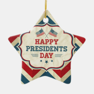 presidenten dag chevron keramisch ornament
