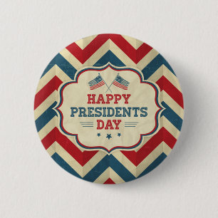 presidenten dag chevron ronde button 5,7 cm