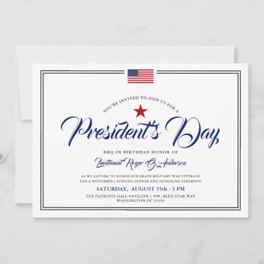 Presidenten Dag Gedekte patriottische feestdag Kaart (Voorkant)