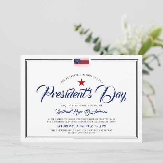 Presidenten Dag Gedekte patriottische feestdag Kaart (Staand voorkant)