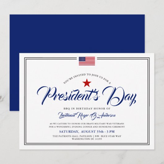 Presidenten Dag Gedekte patriottische feestdag Kaart (Voorkant / Achterkant)