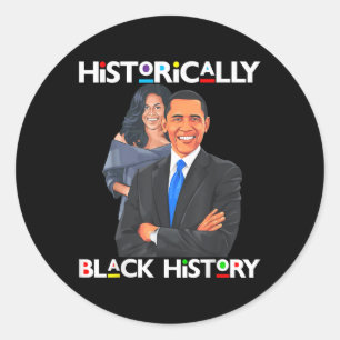 Presidenten Day Obama historisch zwarte geschieden Ronde Sticker
