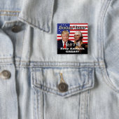Presidenten Trump & Washington - Hou Amerika gewel Vierkante Button 5,1 Cm (In situ)