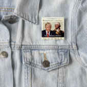 Presidenten Trump & Washington - Hou Amerika gewel Vierkante Button 5,1 Cm (In situ)