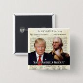 Presidenten Trump & Washington - Hou Amerika gewel Vierkante Button 5,1 Cm (Voorkant /achterkant)