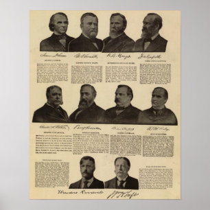 Presidenten US, autografieën, biografieën Poster