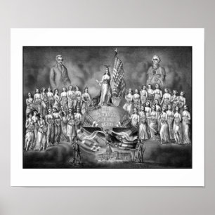 Presidenten Washington en Jackson Poster