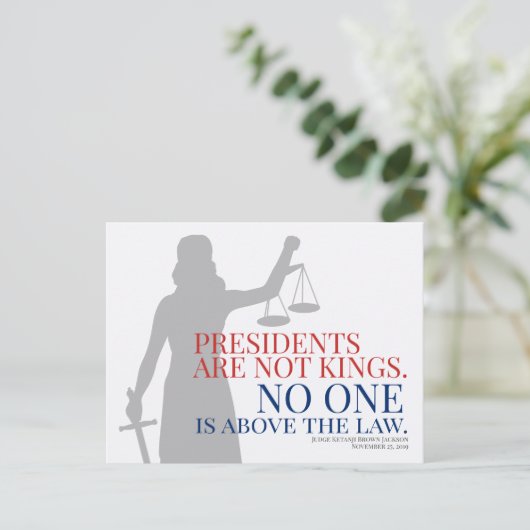 Presidenten zijn geen koningen niemand boven de we briefkaart (Staand voorkant)
