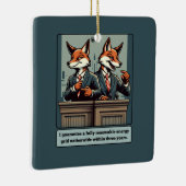 Presidential Fox - Grappig politiek satire dier Keramisch Ornament (Rechts)