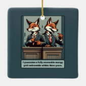 Presidential Fox - Grappig politiek satire dier Keramisch Ornament (Achterkant)