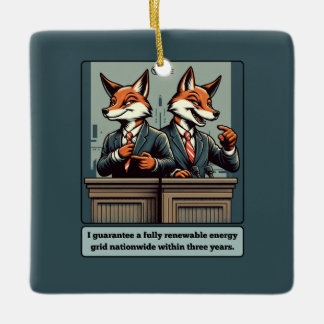 Presidential Fox - Grappig politiek satire dier Keramisch Ornament