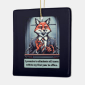 Presidential Fox - Grappig politiek satire dier Keramisch Ornament (Links)