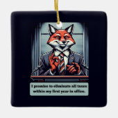 Presidential Fox - Grappig politiek satire dier Keramisch Ornament (Voorkant)