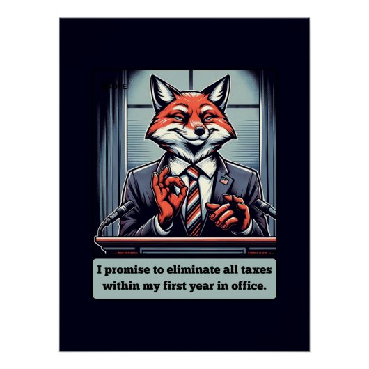 Presidential Fox - Grappig politiek satire dier Perfect Poster (Voorkant)