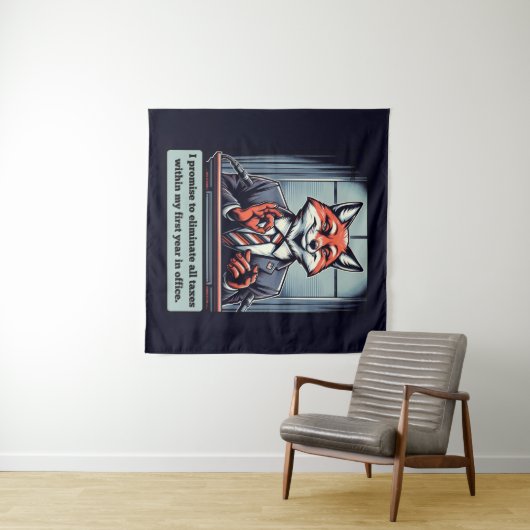 Presidential Fox - Grappig politiek satire dier Wandkleed (In Situ (horizontaal))