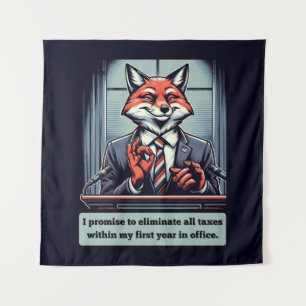 Presidential Fox - Grappig politiek satire dier Wandkleed
