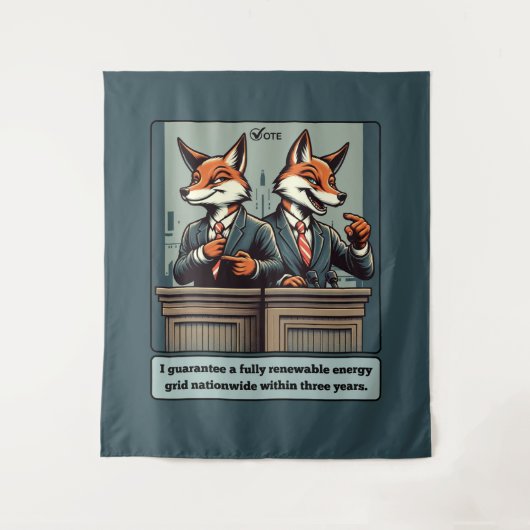 Presidential Fox - Grappig politiek satire dier Wandkleed (Voorkant)