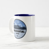 Presidential Range New Hampshire Camping Tweekleurige Koffiemok (Voorkant links)