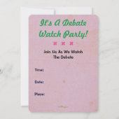 Presidentieel debat Pink Green Watch-partij nodigt Save The Date (Achterkant)