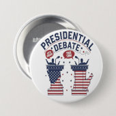 Presidentieel debat ronde button 7,6 cm (Voorkant /achterkant)