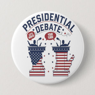 Presidentieel debat ronde button 7,6 cm