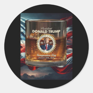 Presidentieel eerbetoon Donald Trump Inauguratie G Ronde Sticker