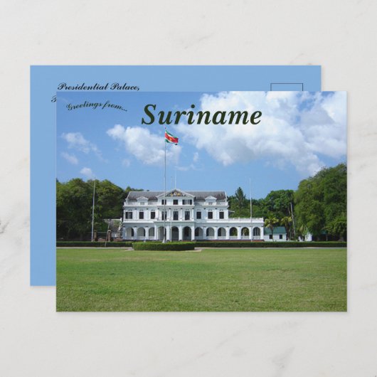 Presidentieel paleis in Paramaribo Suriname Briefkaart (Voorkant / Achterkant)