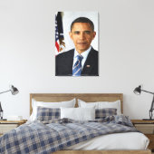 presidentieel portret van Barack Obama Canvas Afdruk (Insitu (Slaapkamer))