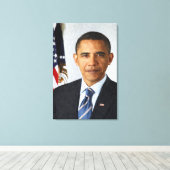 presidentieel portret van Barack Obama Canvas Afdruk (Insitu (Houten vloer))
