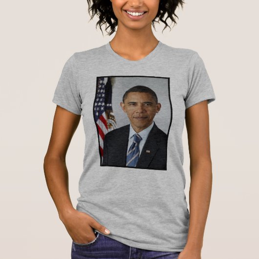 presidentieel portret van Barack Obama T-shirt (Voorkant)