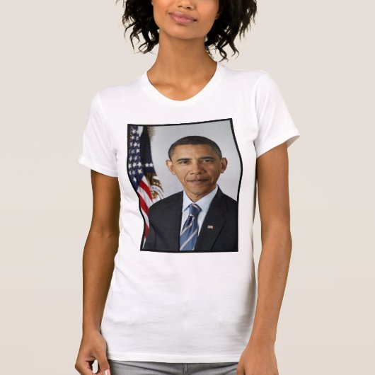 presidentieel portret van Barack Obama T-shirt (Voorkant)