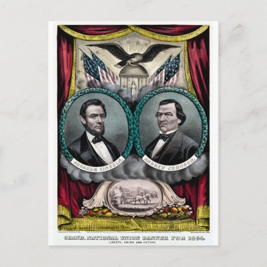 Presidentiële campagne van Abraham Lincoln 1864 Briefkaart (Voorkant)