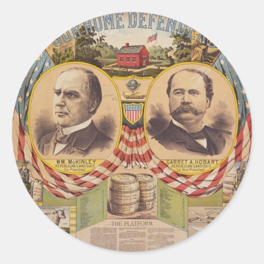 Presidentiële campagne van de  Republikeinse Parti Ronde Sticker (Voorkant)