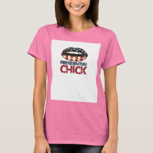 Presidentiële chick RED WHITE en BLUE LIPS T-shirt