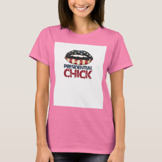 Presidentiële chick RED WHITE en BLUE LIPS T-shirt