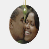 PRESIDENTIËLE HOUT, BARACK OBAMA-versiering Keramisch Ornament (Rechts)