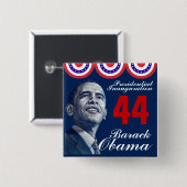 Presidentiële opening vierkante button 5,1 cm (Voorkant /achterkant)