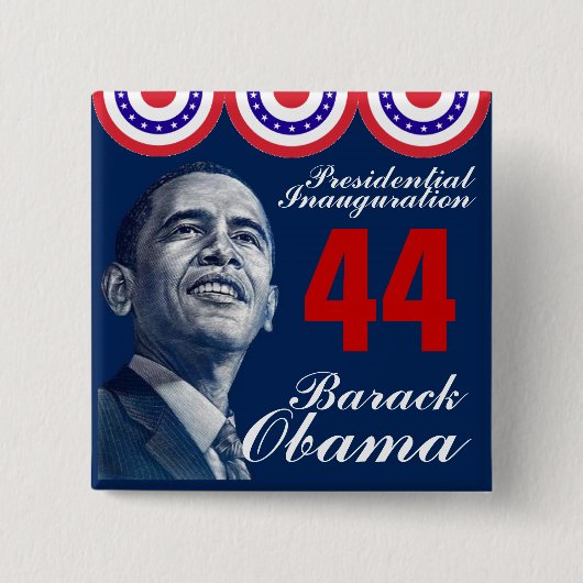 Presidentiële opening vierkante button 5,1 cm (Voorkant)