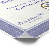 Presidentiële 'Pardon Certification Funny' Poster (Hoek)