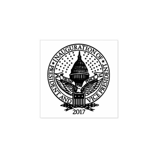 Presidentiële startversie van Trump Pence 2017 Log Rubberstempel (Afrduk)