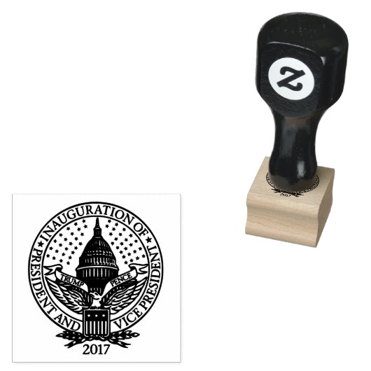 Presidentiële startversie van Trump Pence 2017 Log Rubberstempel (Gestempeld)