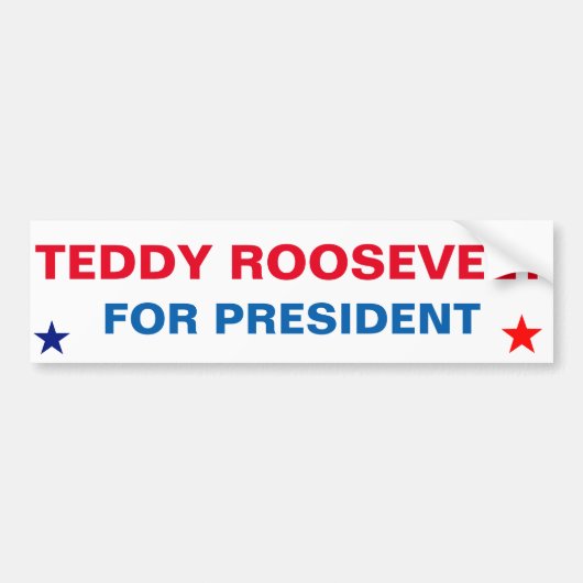 Presidentiële Sticke Teddy Roosevelt voor Presiden Bumpersticker (Voorkant)