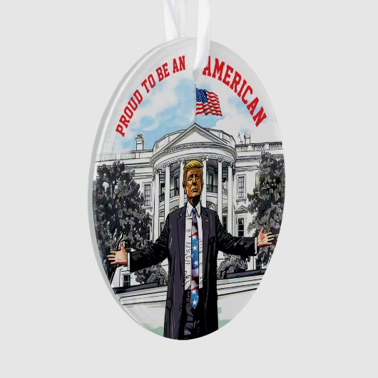 Presidentiële Trotse Amerikaanse Acryl Ornament (voorkant)