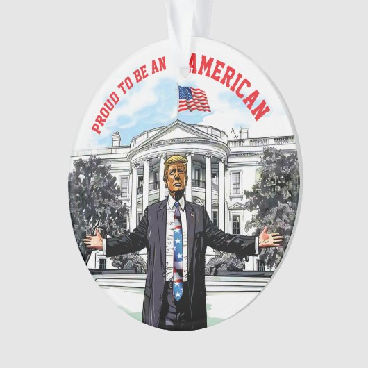 Presidentiële Trotse Amerikaanse Acryl Ornament (voorkant)