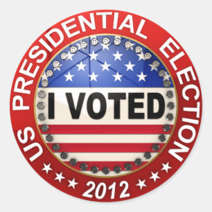 Presidentiële verkiezingen 2012 Ik heb gestemd Ronde Sticker
